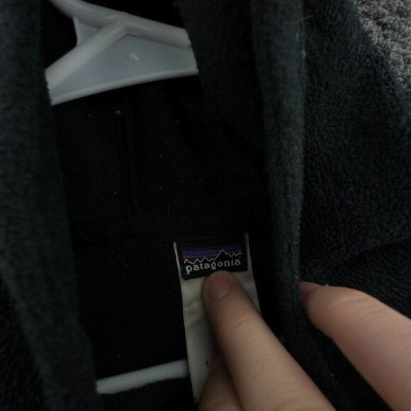Patagonia Adult Women Jacket Small Black Hooded Full Zip Fleece W/ Pockets - Picture 8 of 13